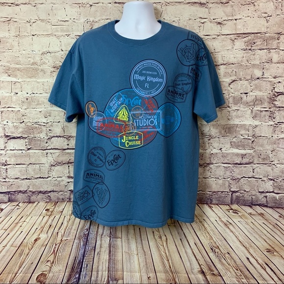 Disney Parks Blue Hollywood Studios Multi Theme Crew Neck Park Tee - Picture 1 of 11